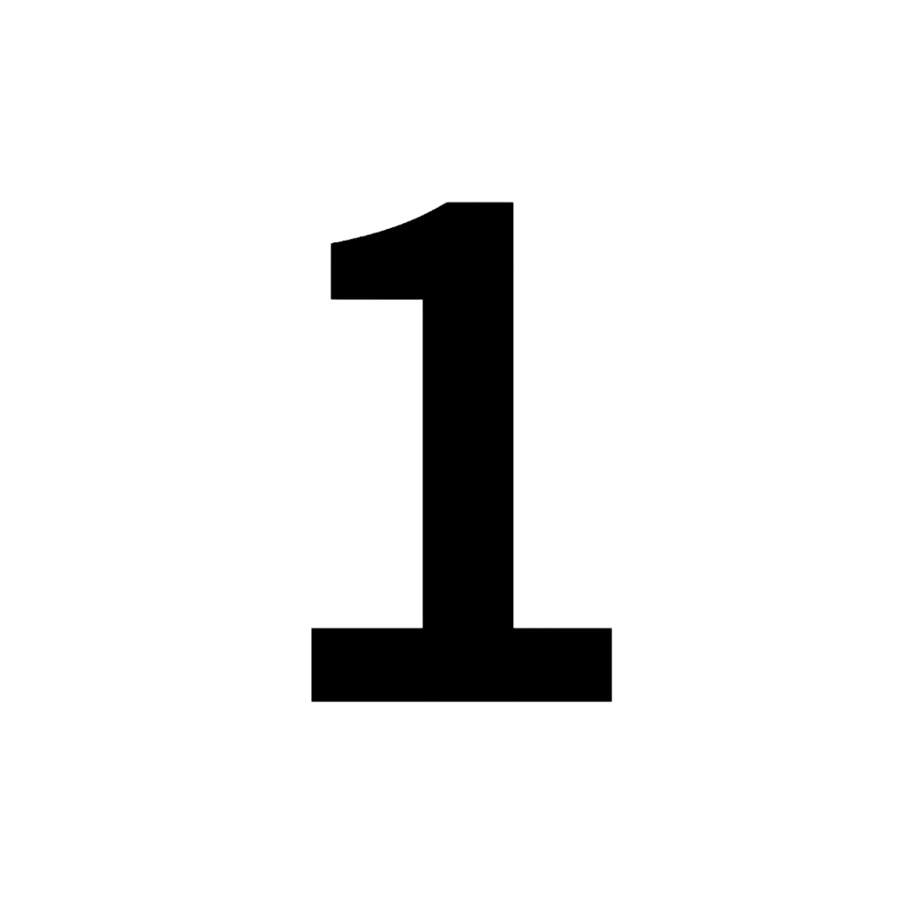 The number 1 in bold, black font on a white background.